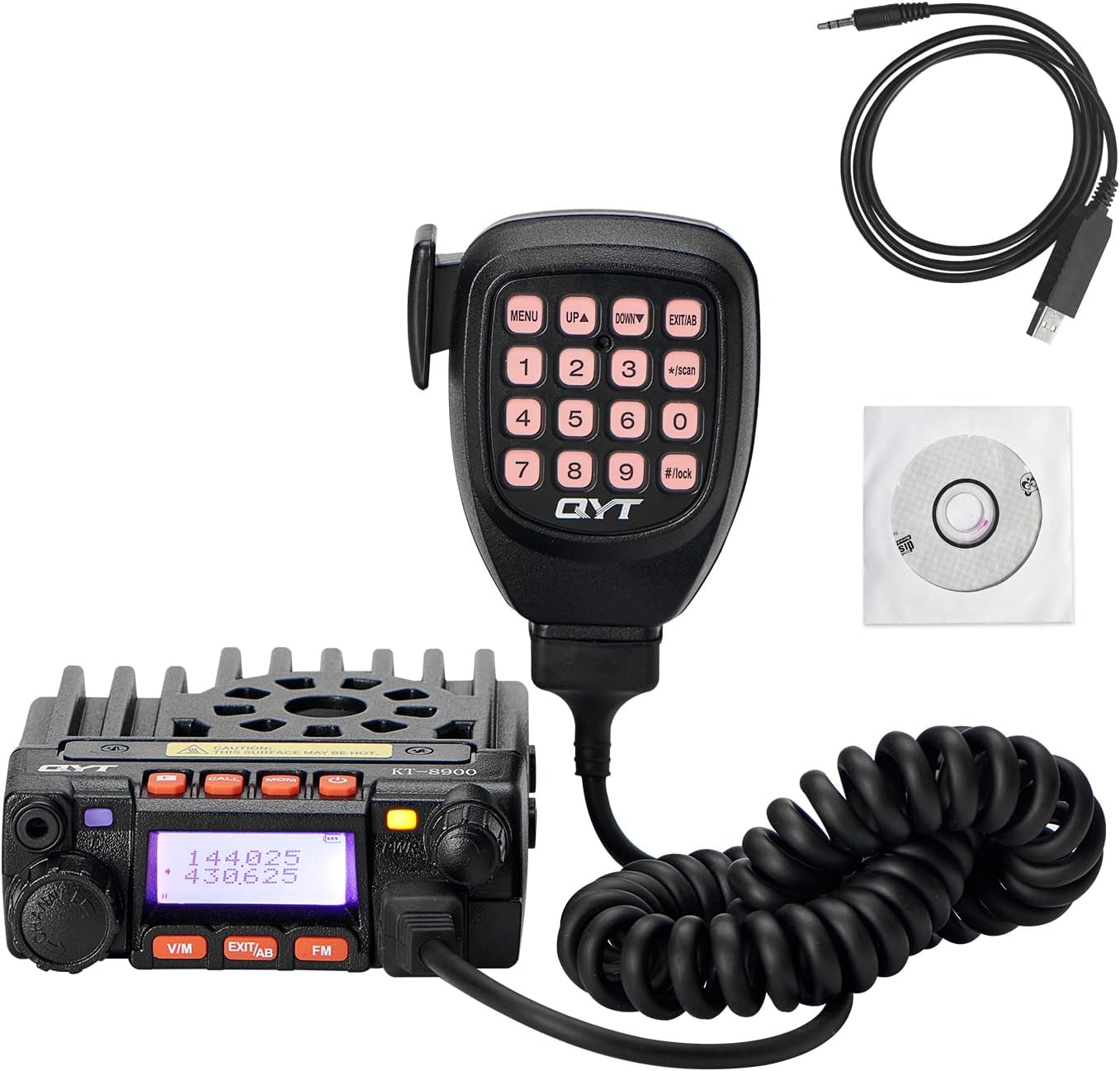 QYT KT-8900 25W GMRS Mobile Radio & Base Station,Long Range Two-Way Radio with NOAA Weather Scan & Alert, Integrated Control Mic